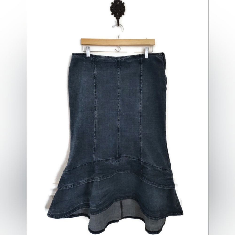 WESTBOUND Fun! Denim Skirt Trumpet Layered Size 16